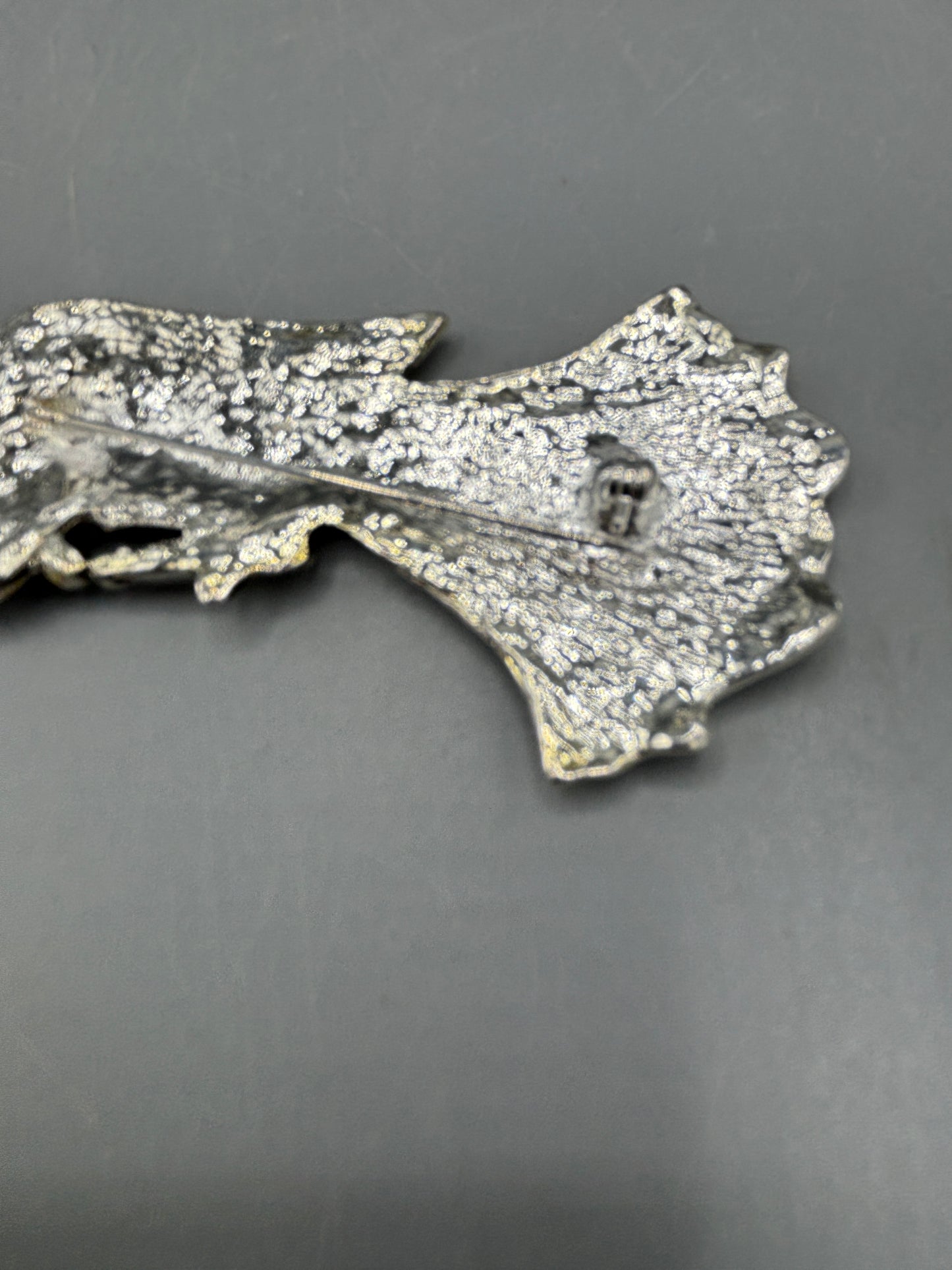 Silver tone Marcasite Angel brooch