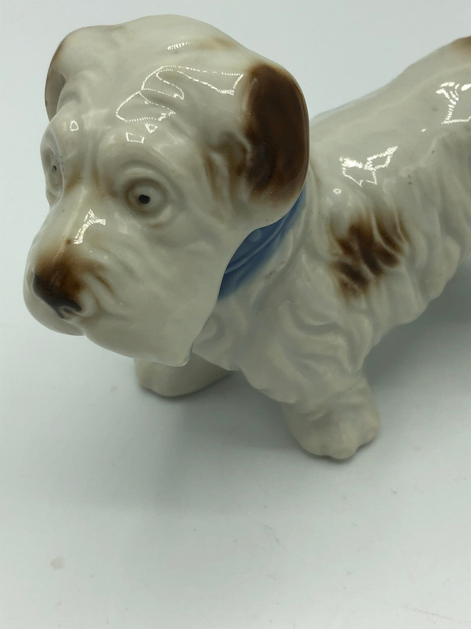 Ceramic Dog Figurine with blue collar