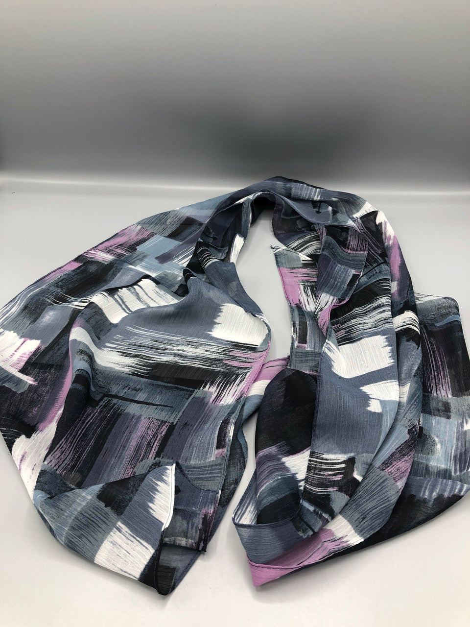Black gray purple scarf