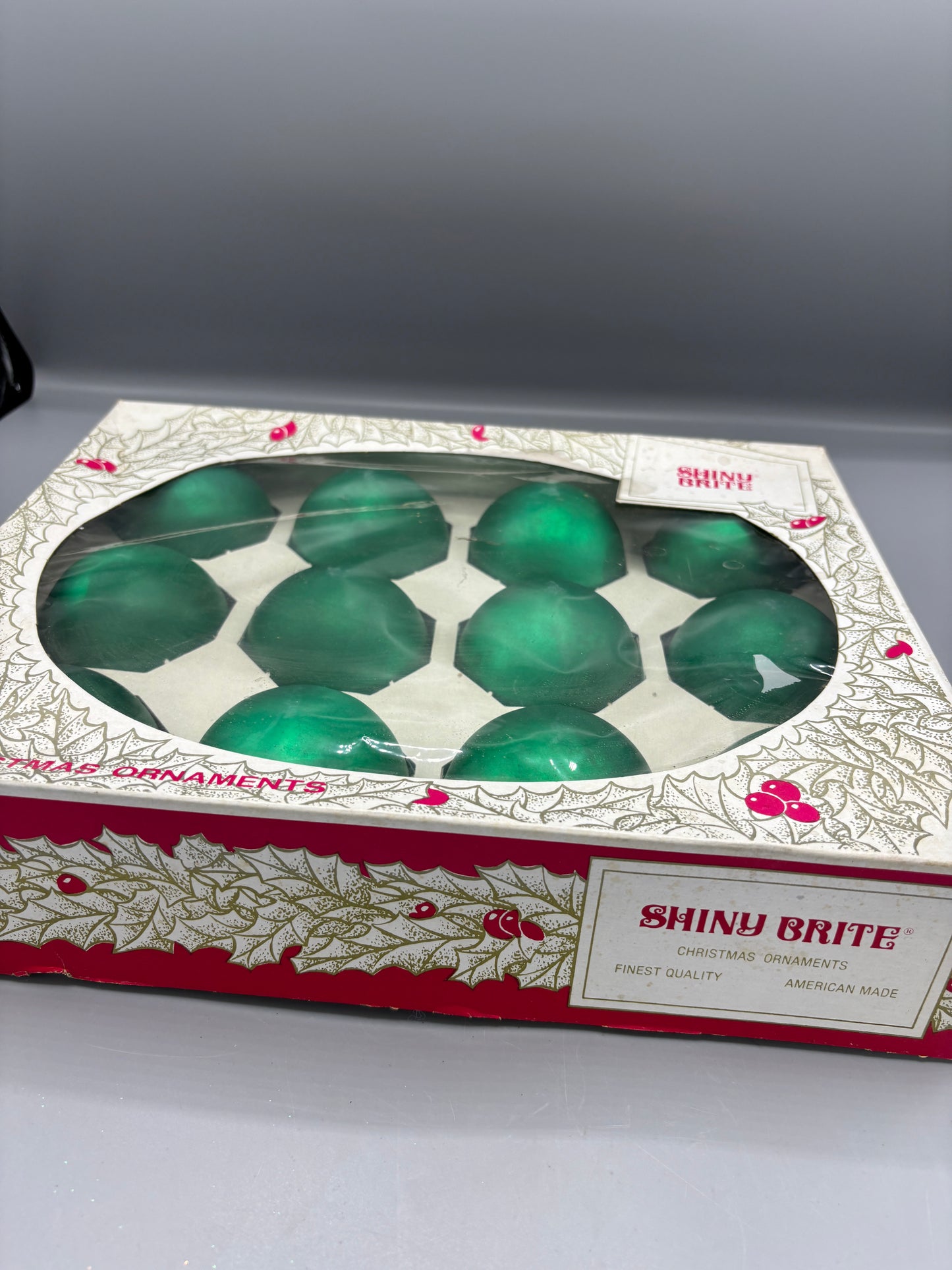 Shiny Brite Green ornaments