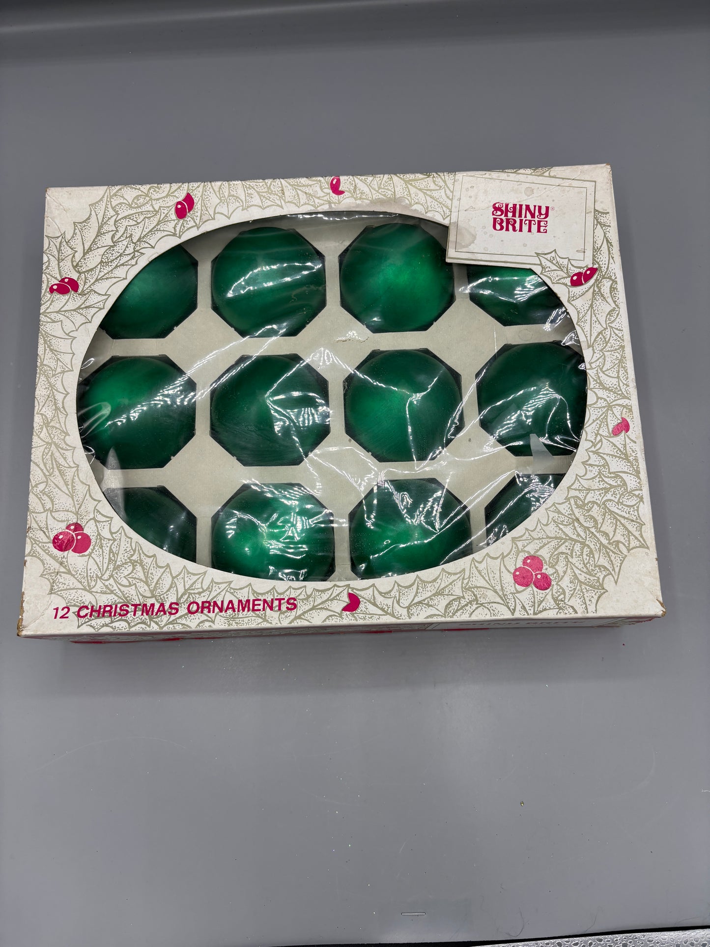 Shiny Brite Green ornaments