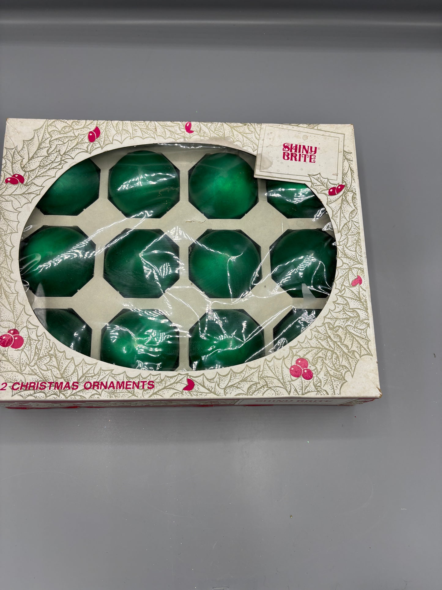 Shiny Brite Green ornaments