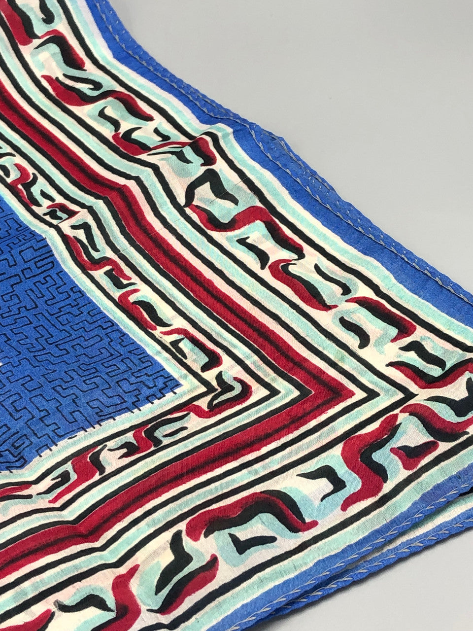 Square blue silk scarf