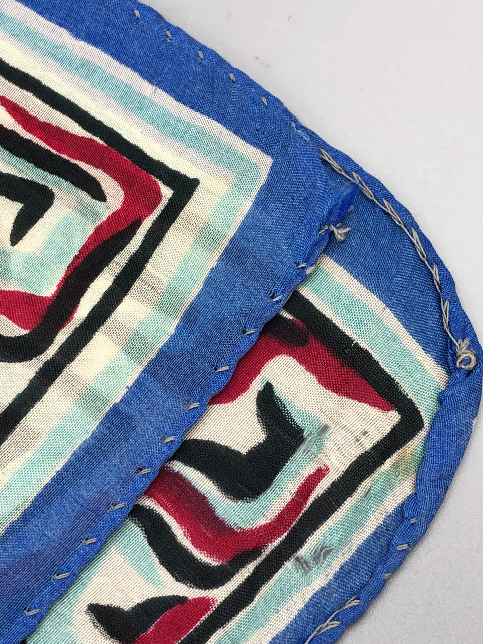 Square blue silk scarf