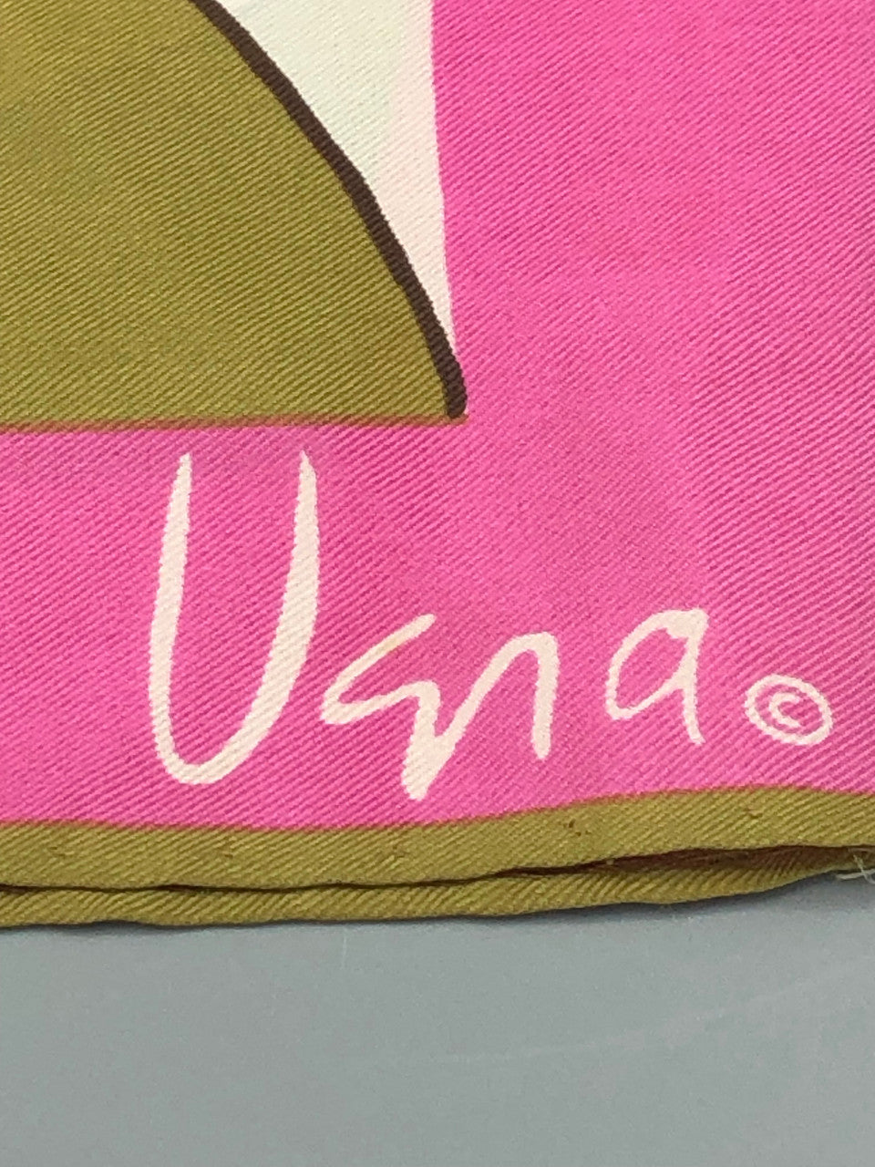 Pink & Gold silk scarf by Vera