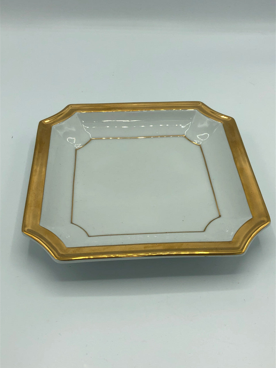 Square Ceramic Bowl with gold rim