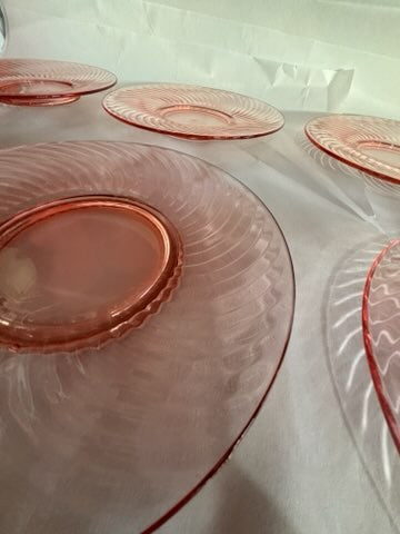 Set 6 Imperial pink depression salad plate