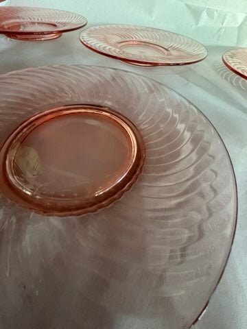 Set 6 Imperial pink depression salad plate
