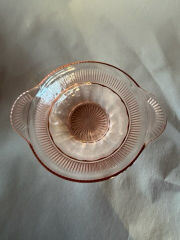 Vintage pink depression Anchor Hocking small glass bowl
