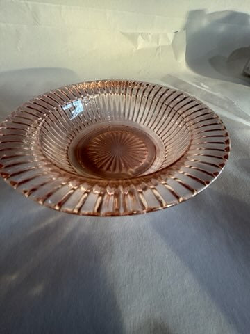 Pink depression Queen Mary bowl