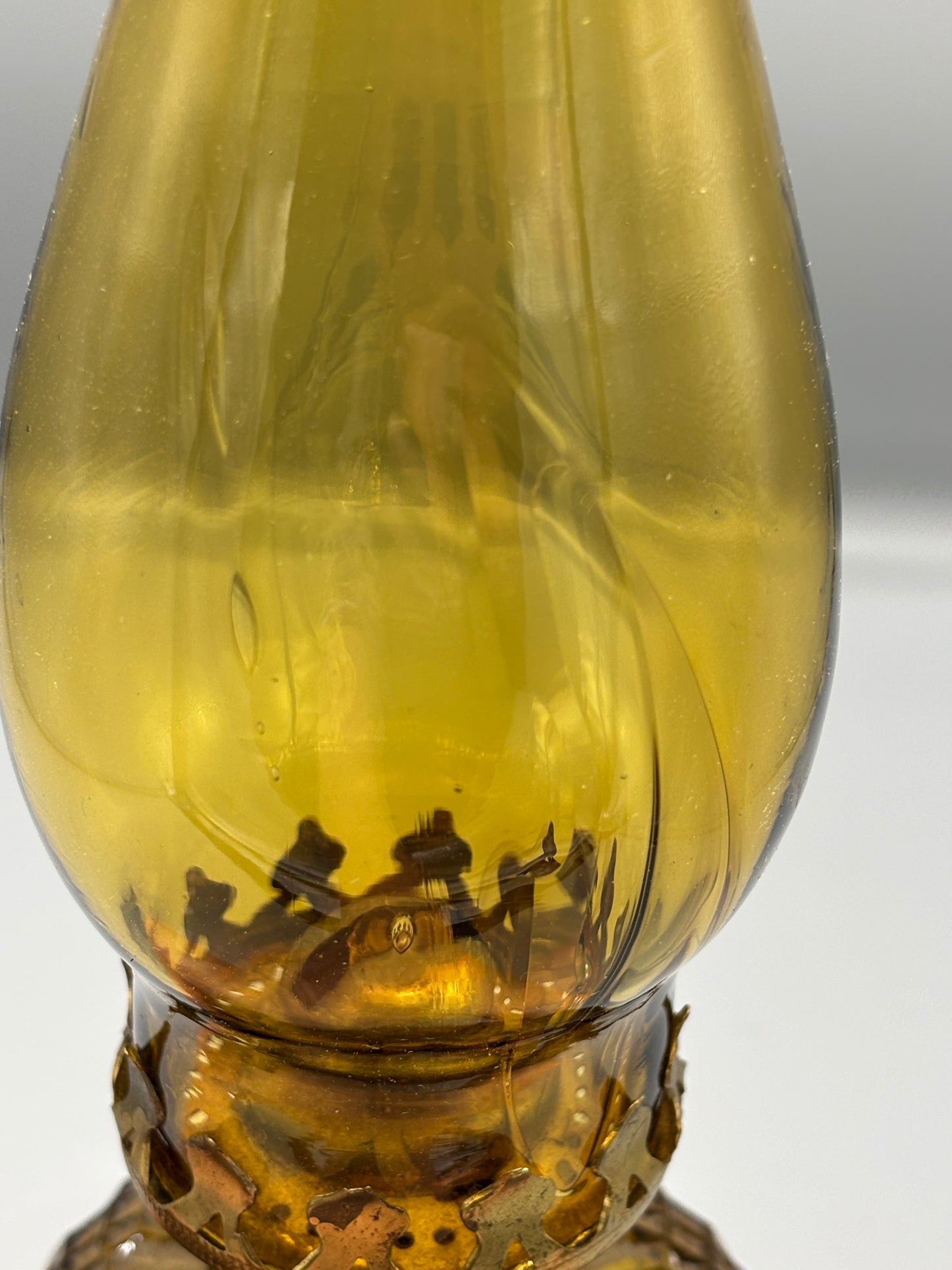 Vintage Fostoria Amber Coin Lamp