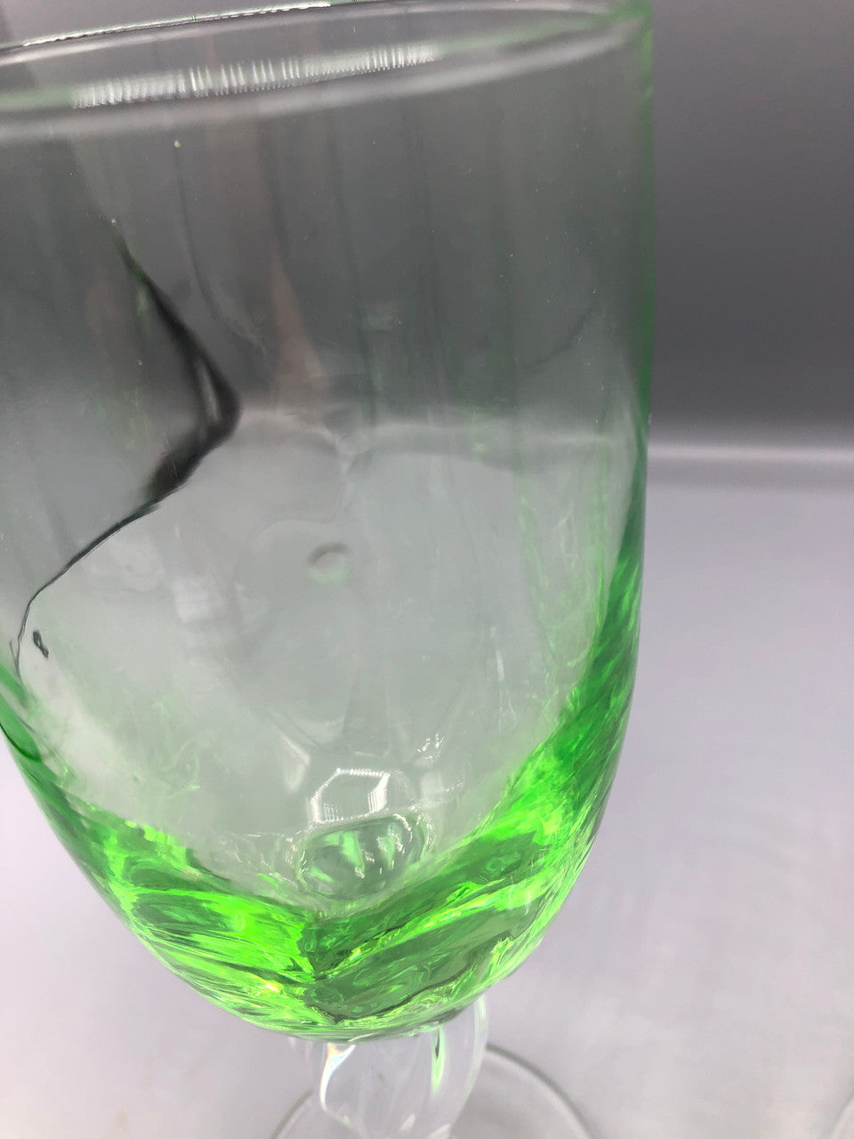 Set of 4 Green tinted glasses