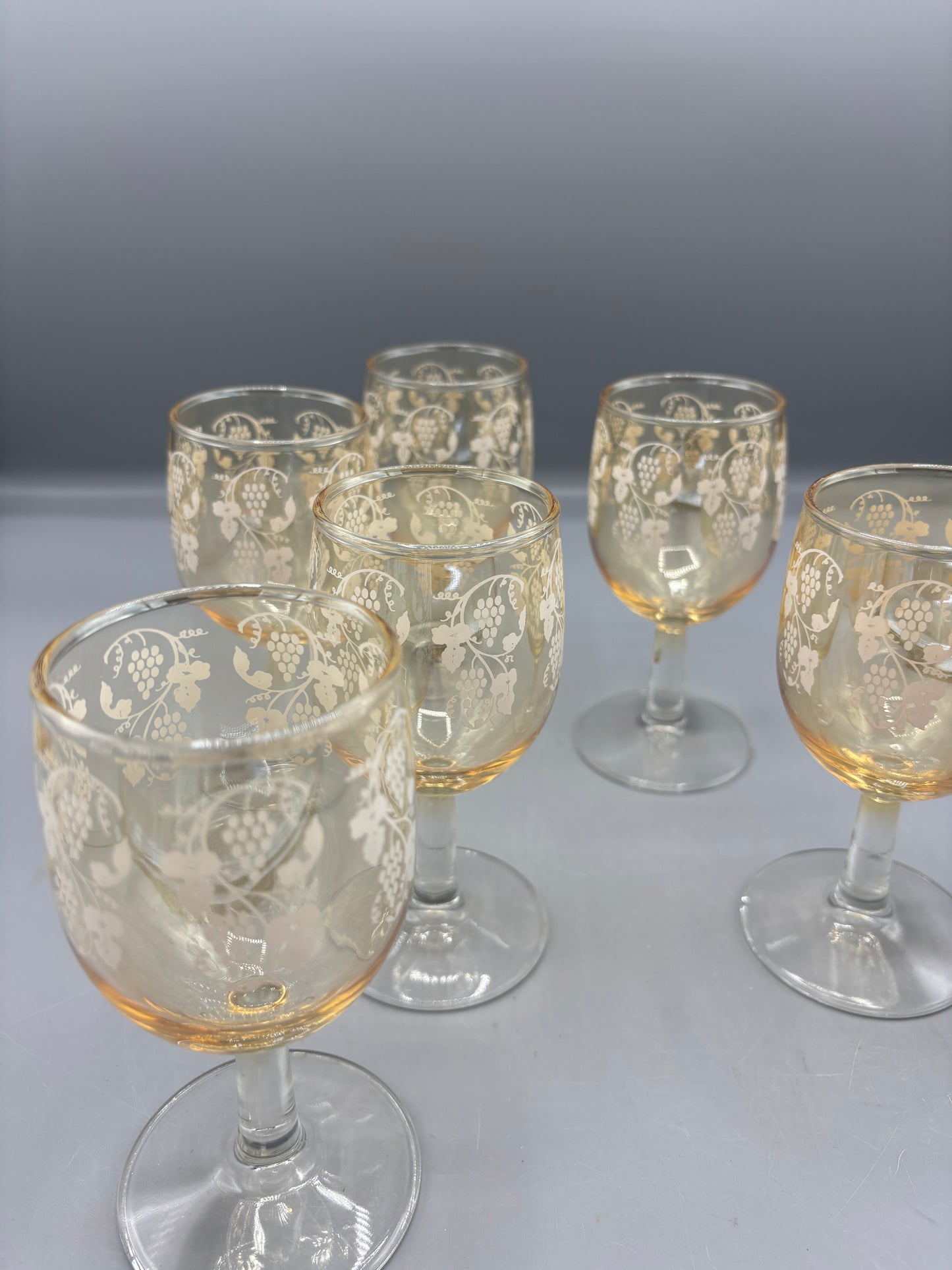West Virginia glass luster wine glasses set of 6