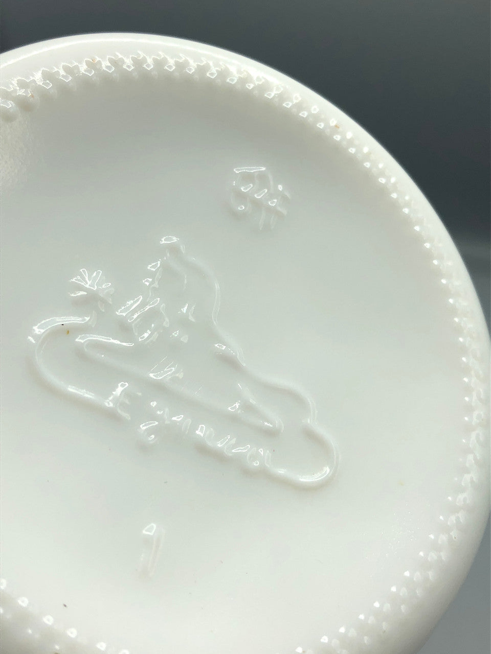 Vintage hand painted milk glass bottle