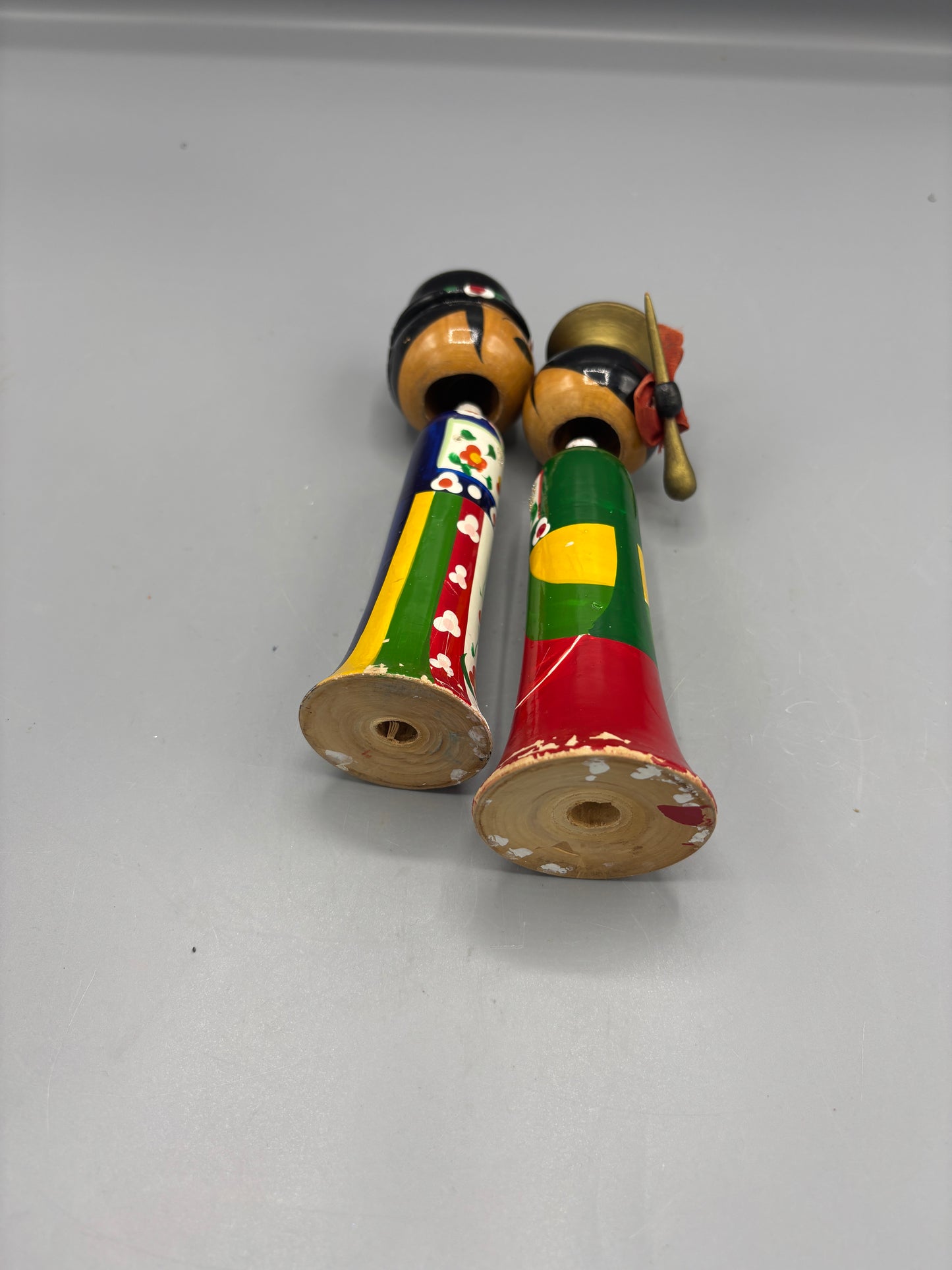 Vintage hand painted Asian bobblehead figures