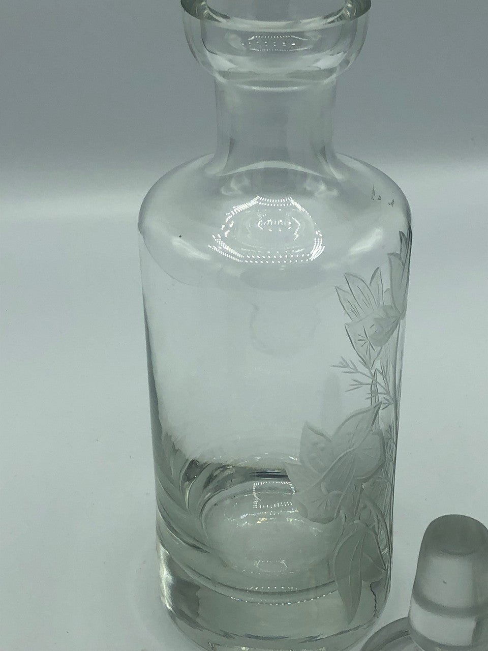 Etched Flower Decanter
