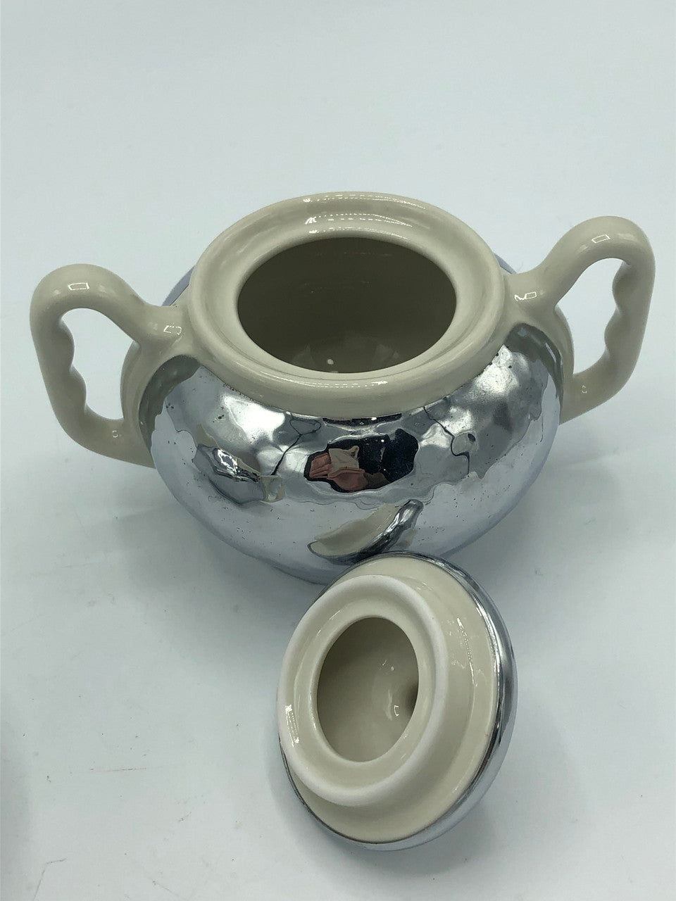 Bauscher German Cream Hammered Cream & Sugar