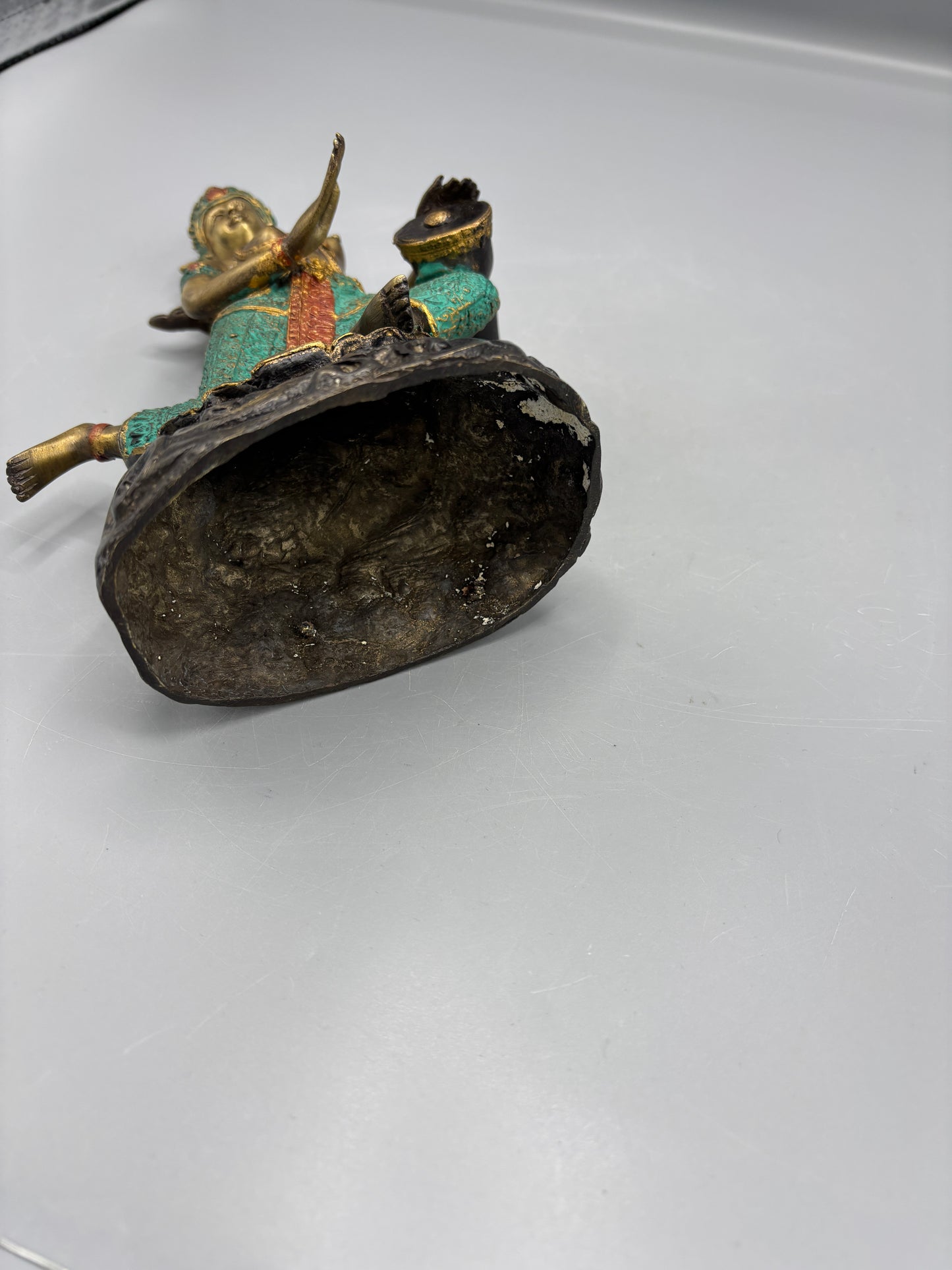 Vintage Thai painted bronze statue
