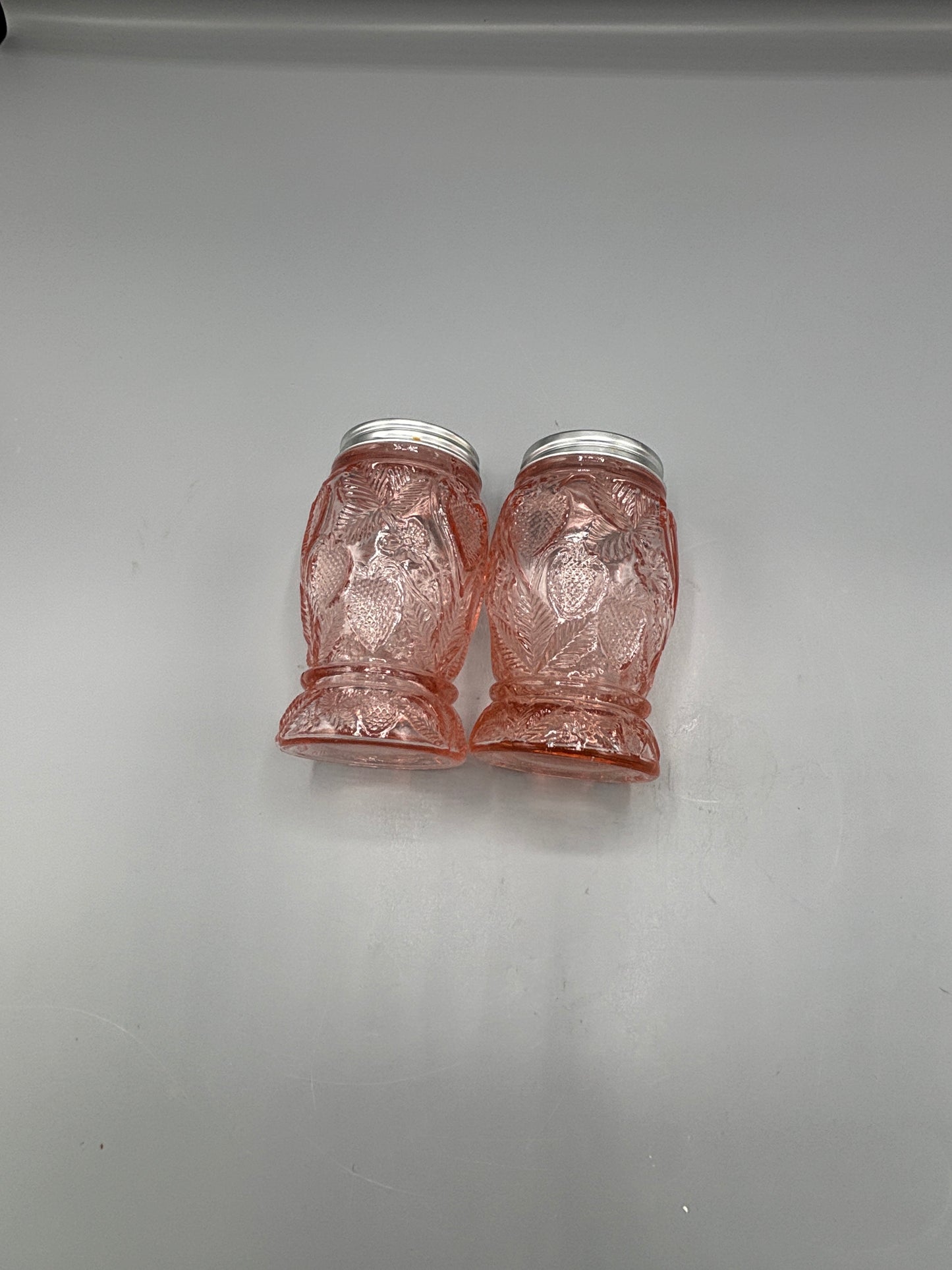 Swedish pink depression glass shaker
