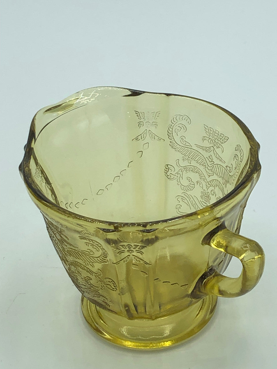 Creamer & Sugar Yellow Federal Glass