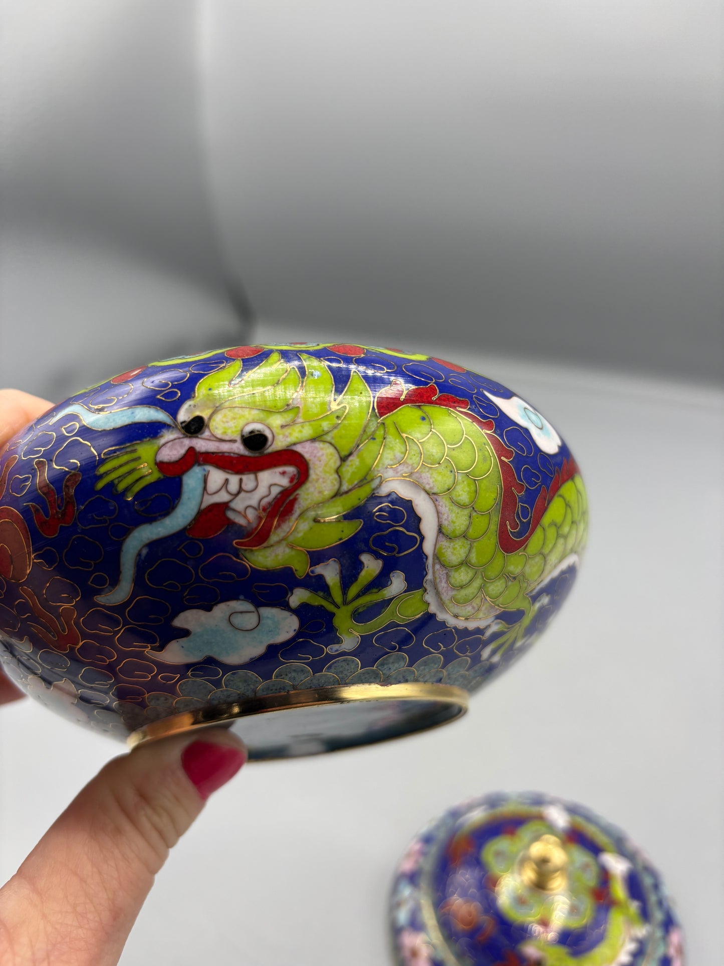 Vintage Chinese Cloisonne Enamel trinket bowl