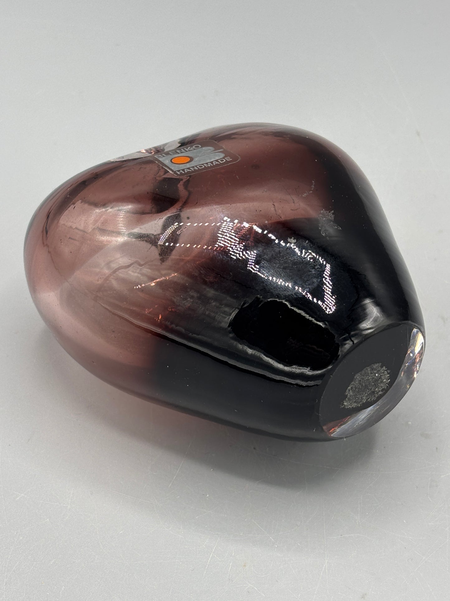 Blenko Amethyst heart vase