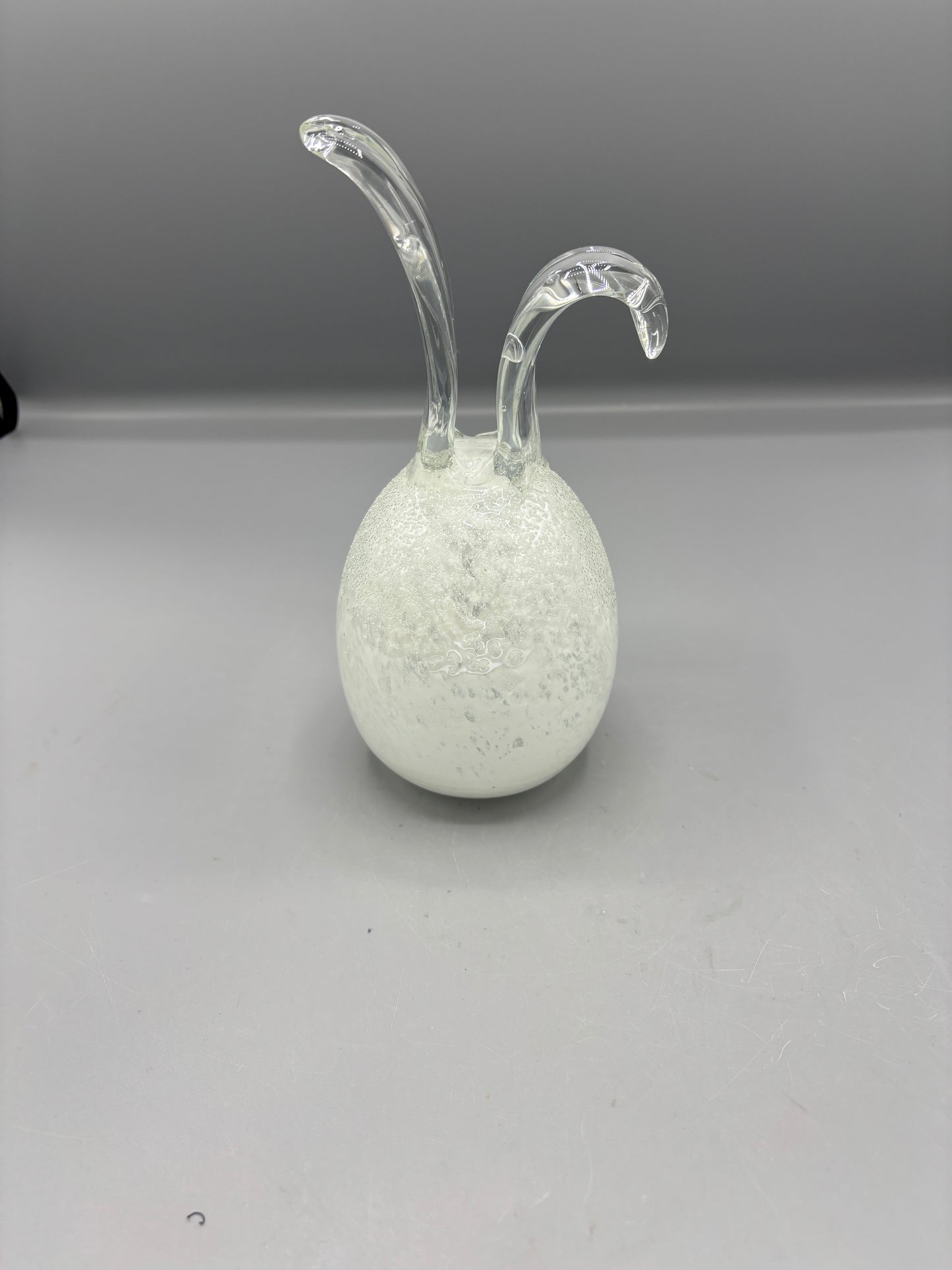 Clear & White Easter Egg with bunny ears
