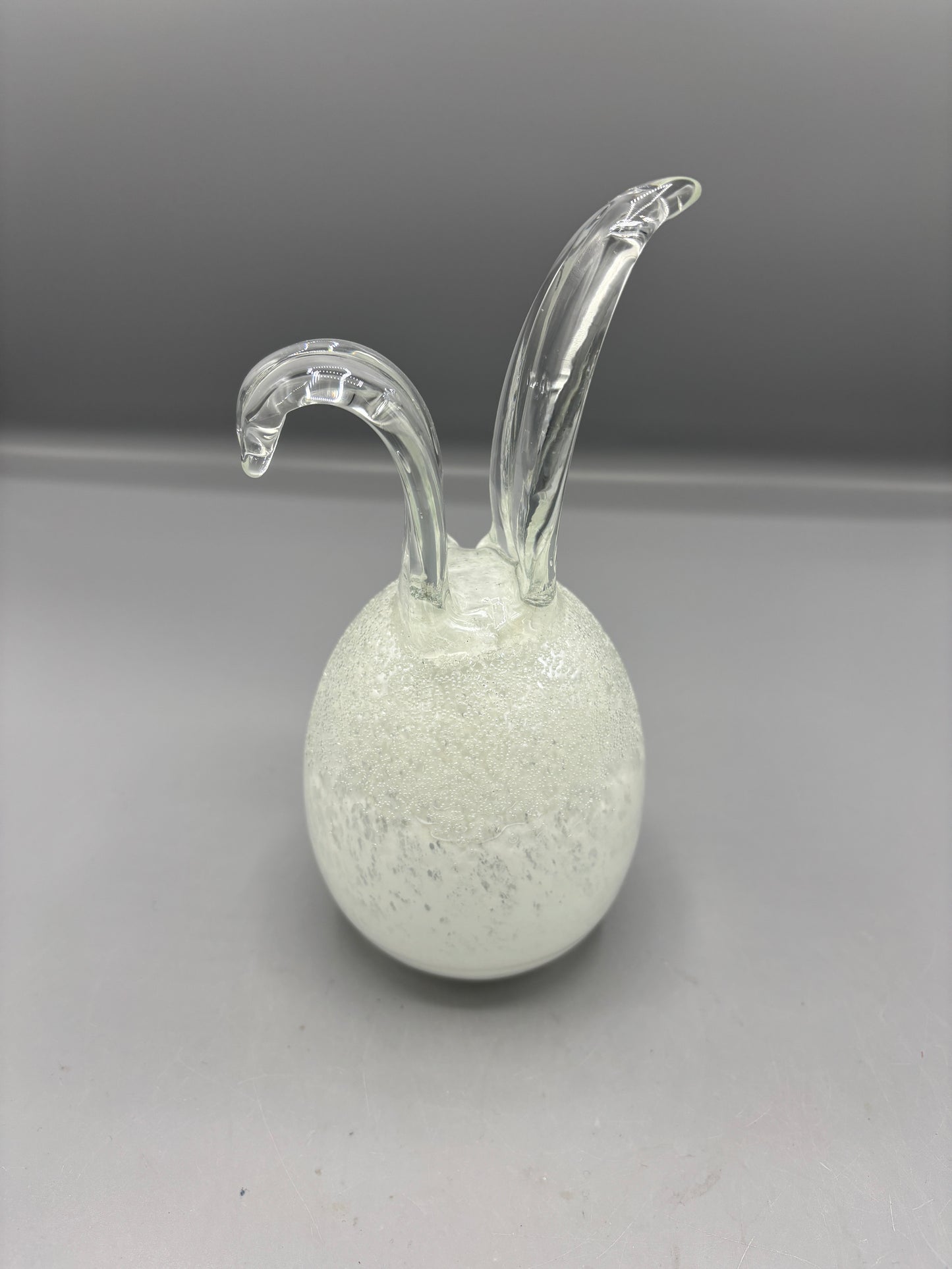 Clear & White Easter Egg with bunny ears
