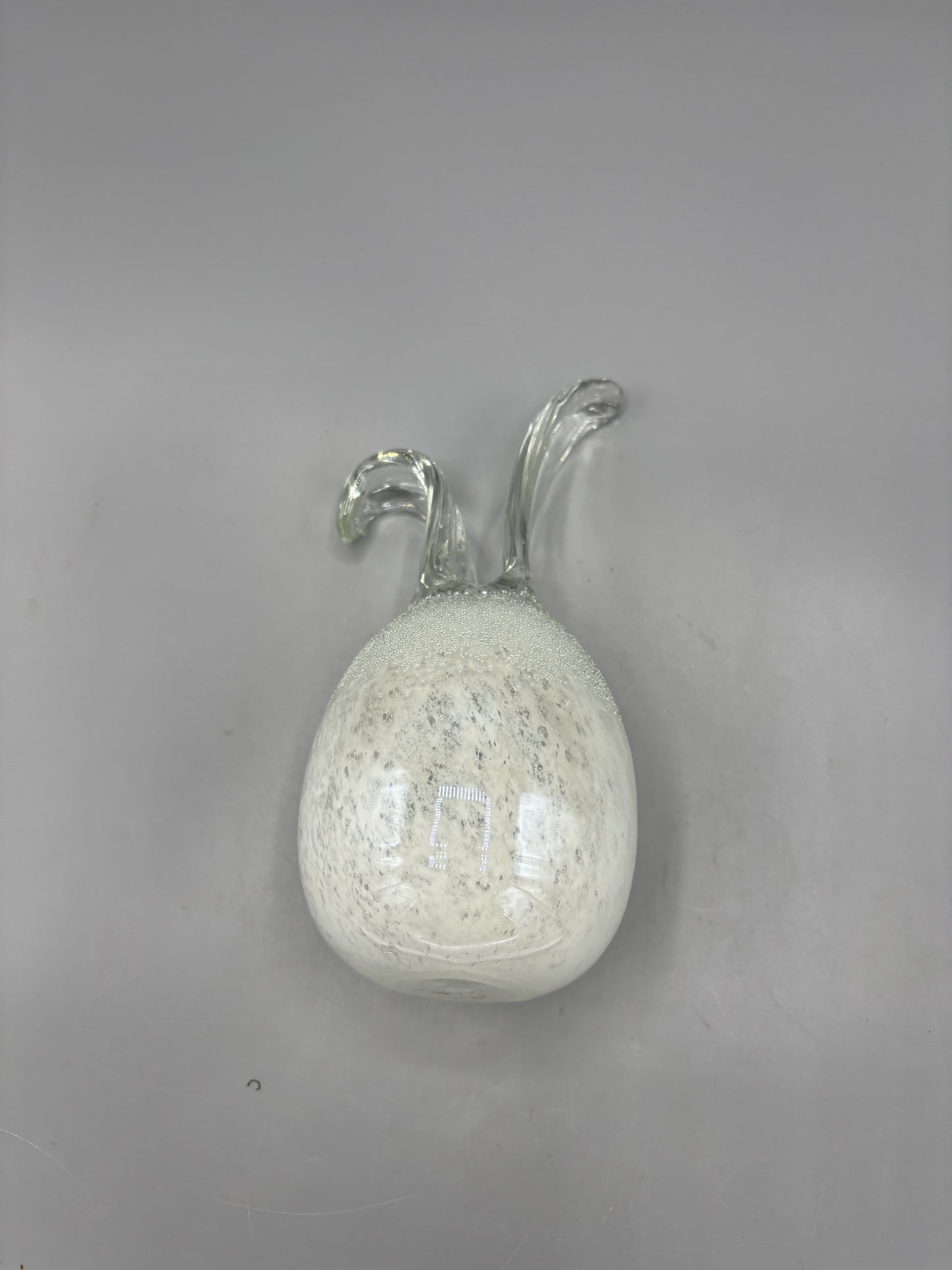 Clear & White Easter Egg with bunny ears