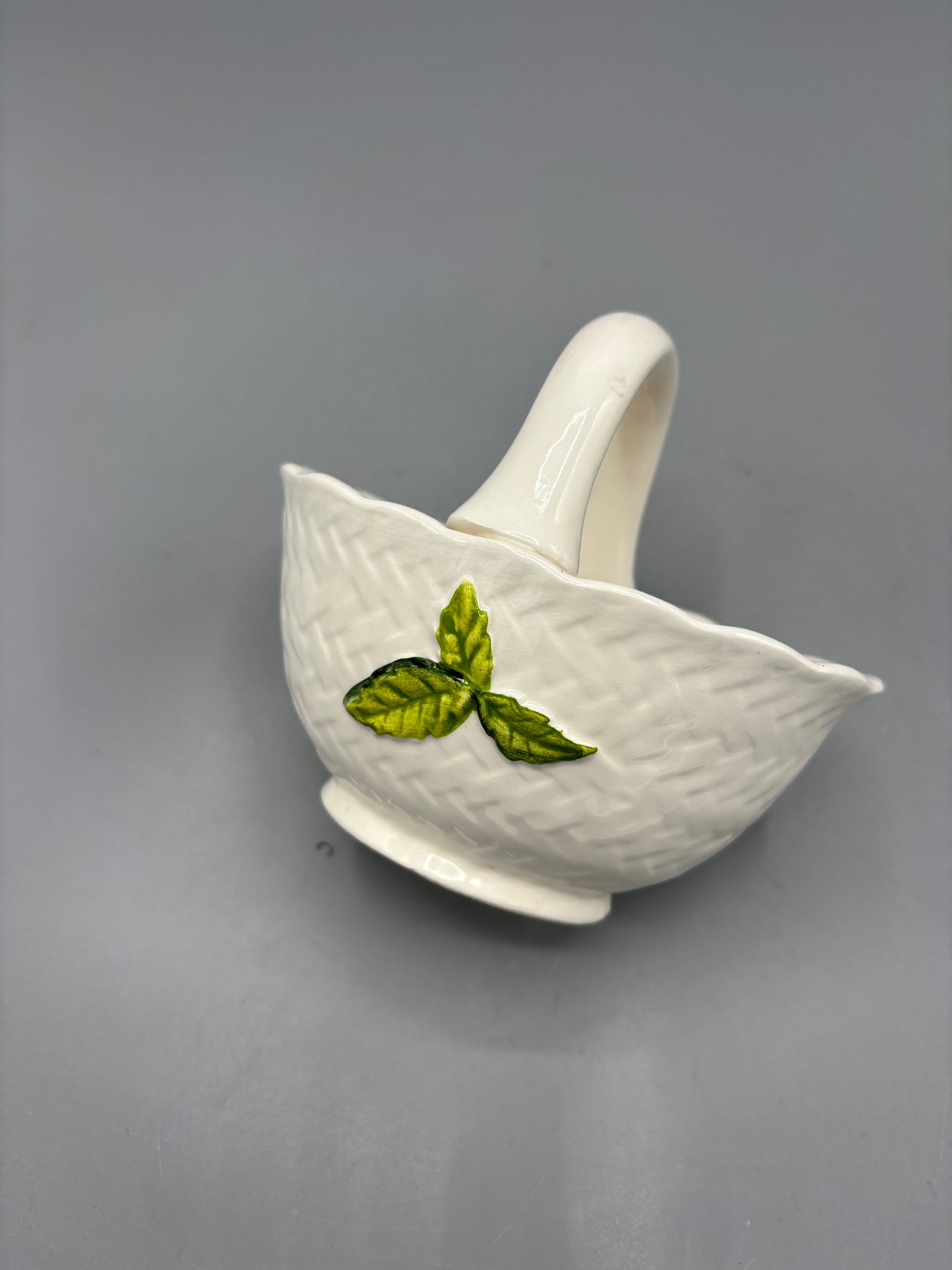 Lefton hand painted Poppy floral flower basket