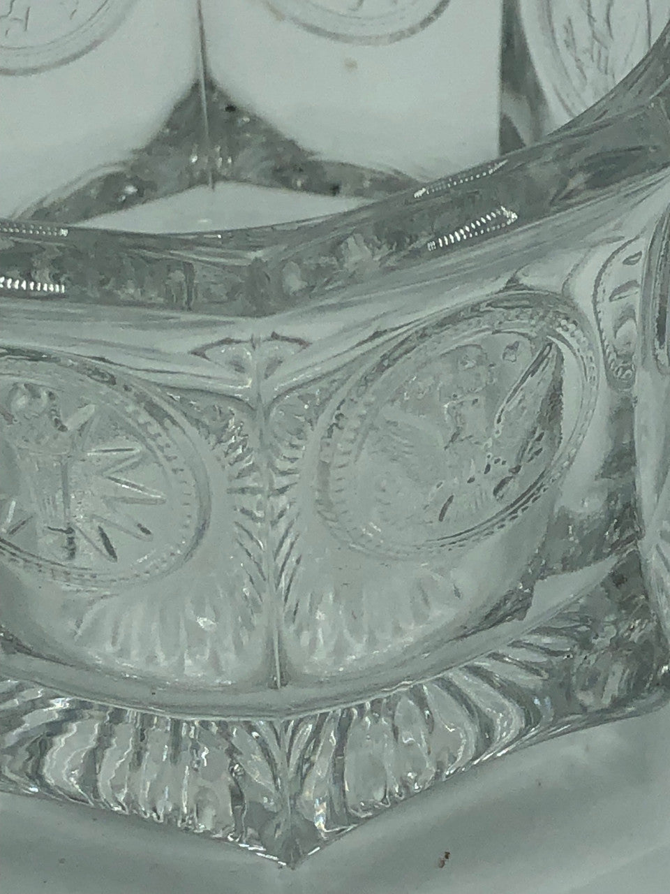 Fostoria Coin glass creamer & sugar