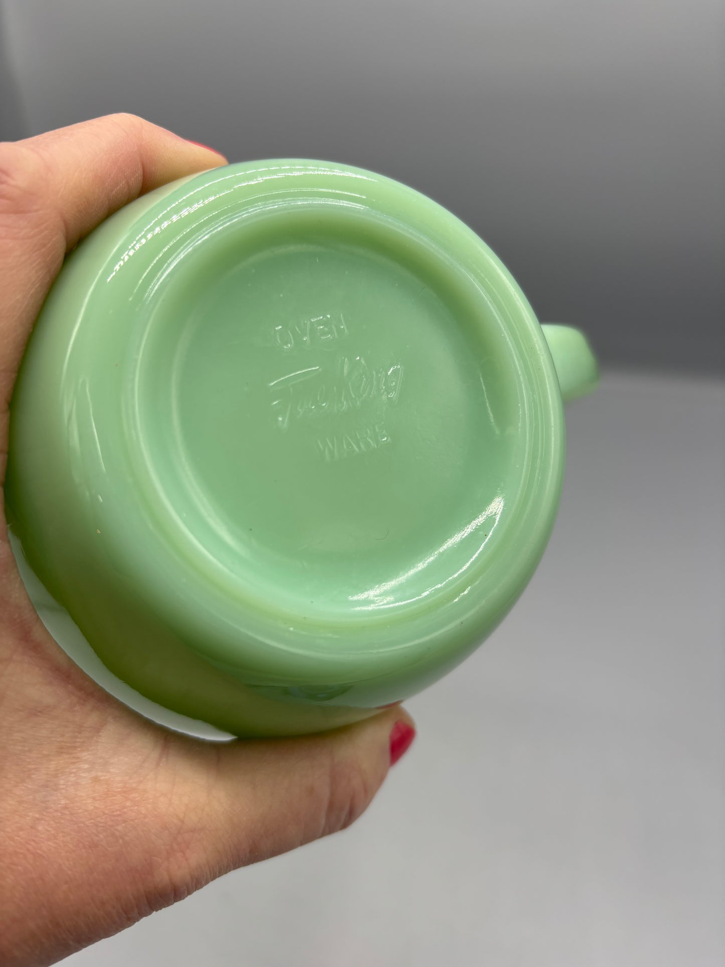 Vintage Fire King Jadeite glass small pitcher