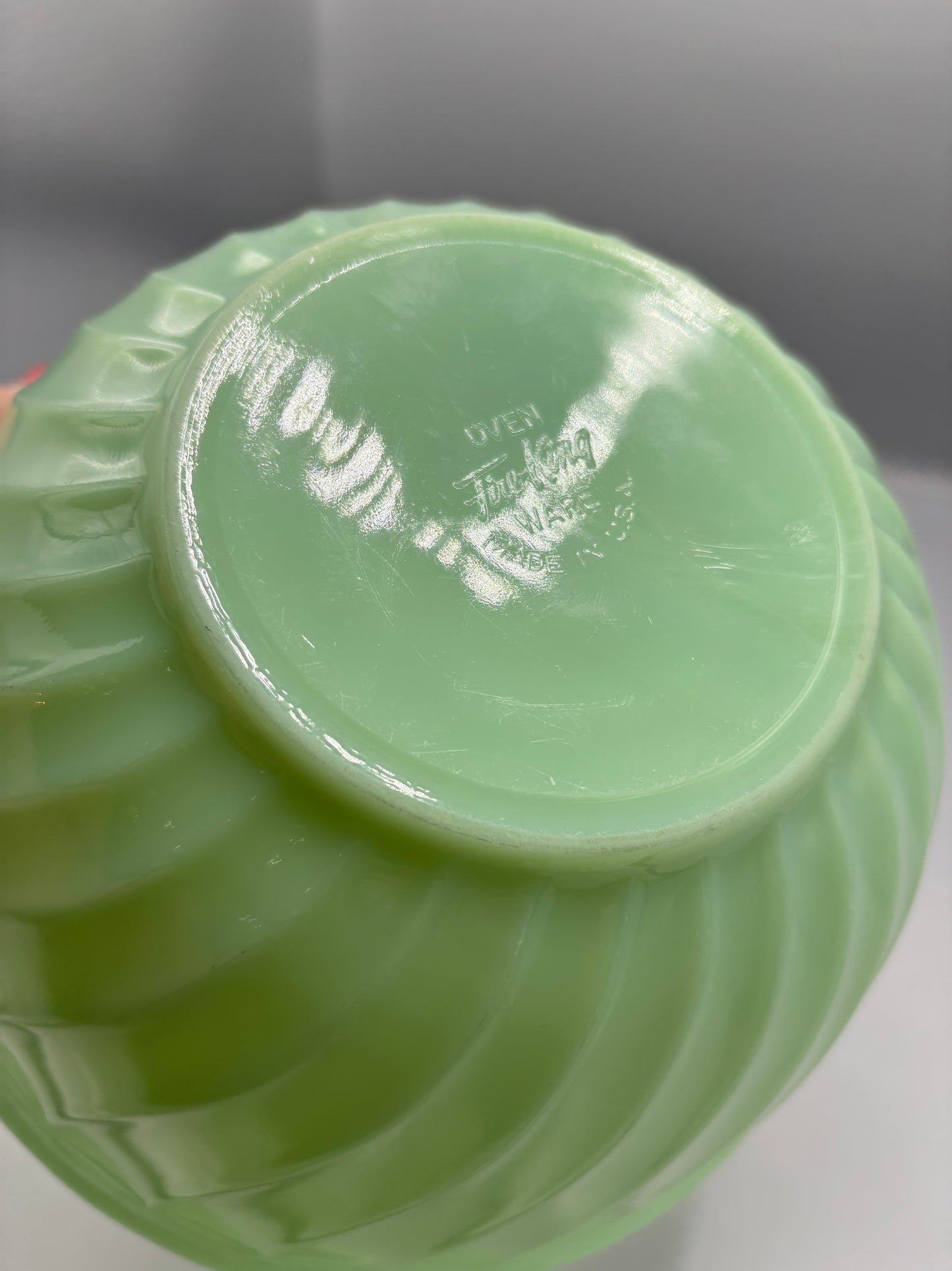 Vintage Fire King Jadeite Swirl bowl