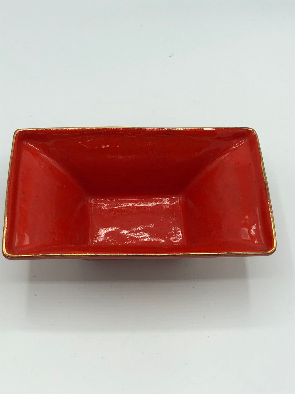 Red & Gold Ceramic Planter