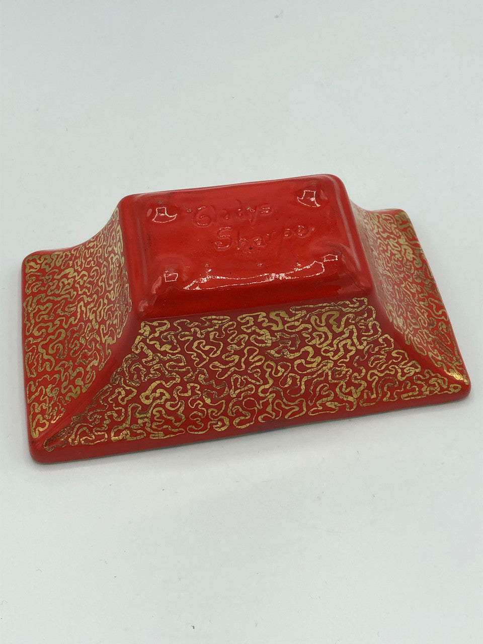 Red & Gold Ceramic Planter