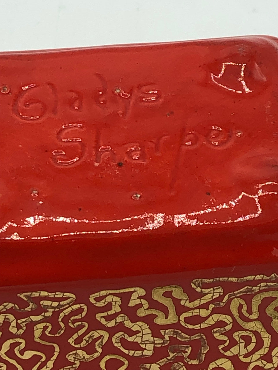 Red & Gold Ceramic Planter