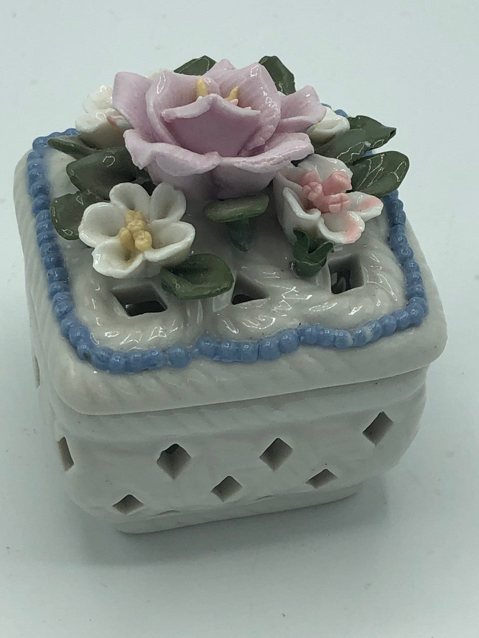 Small Rose Ceramic Trinket Box