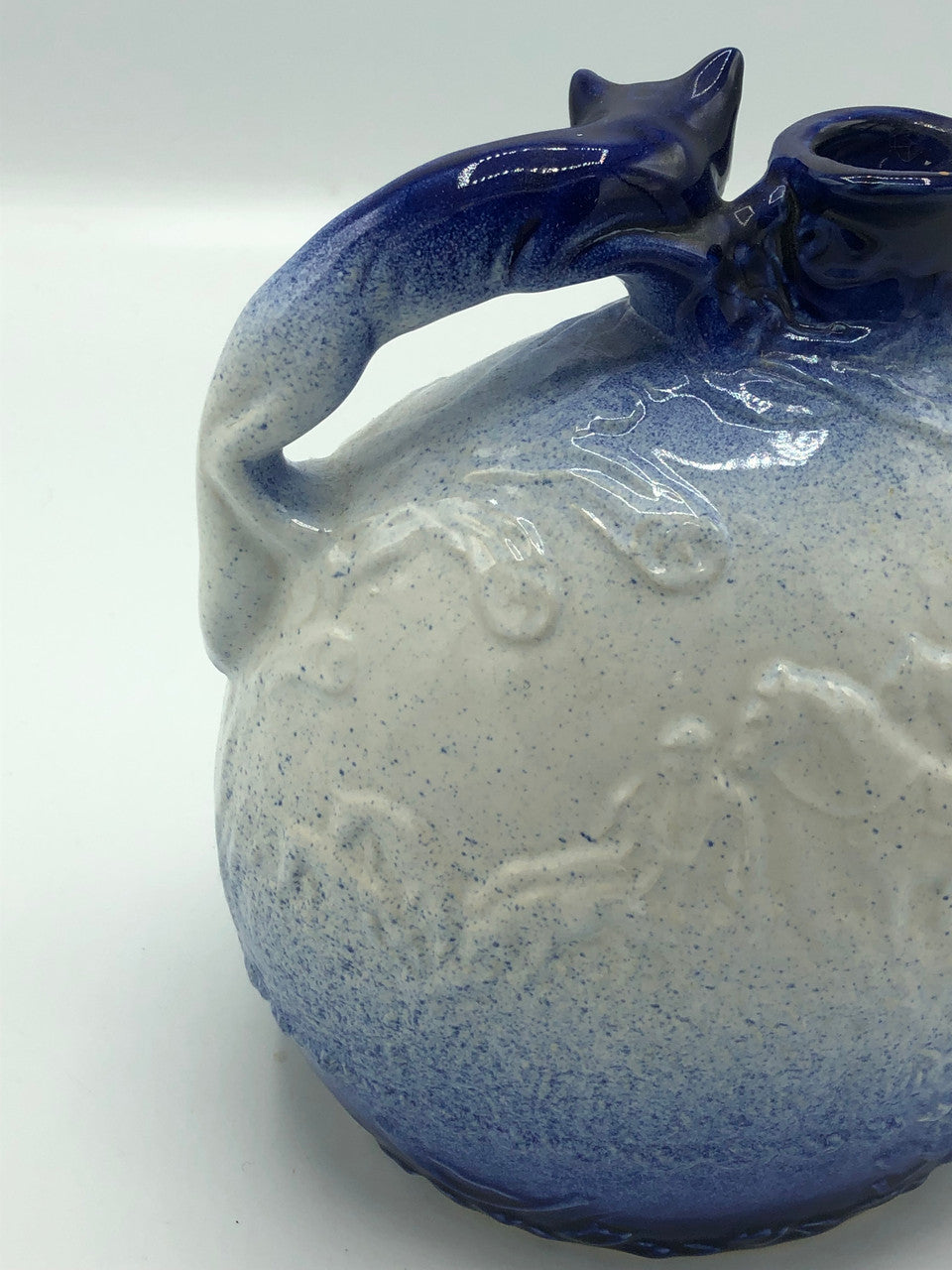 Vintage Rockingham bottle with fox handle