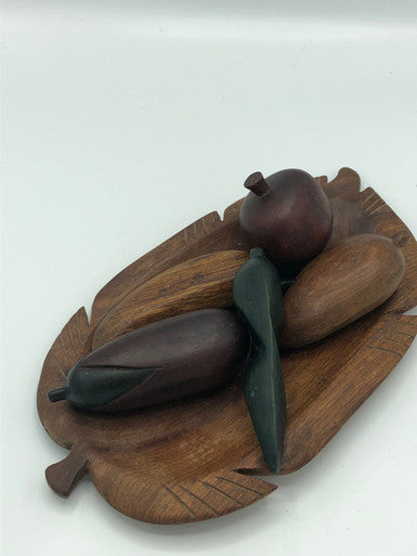 Wood Fruit Tray Set