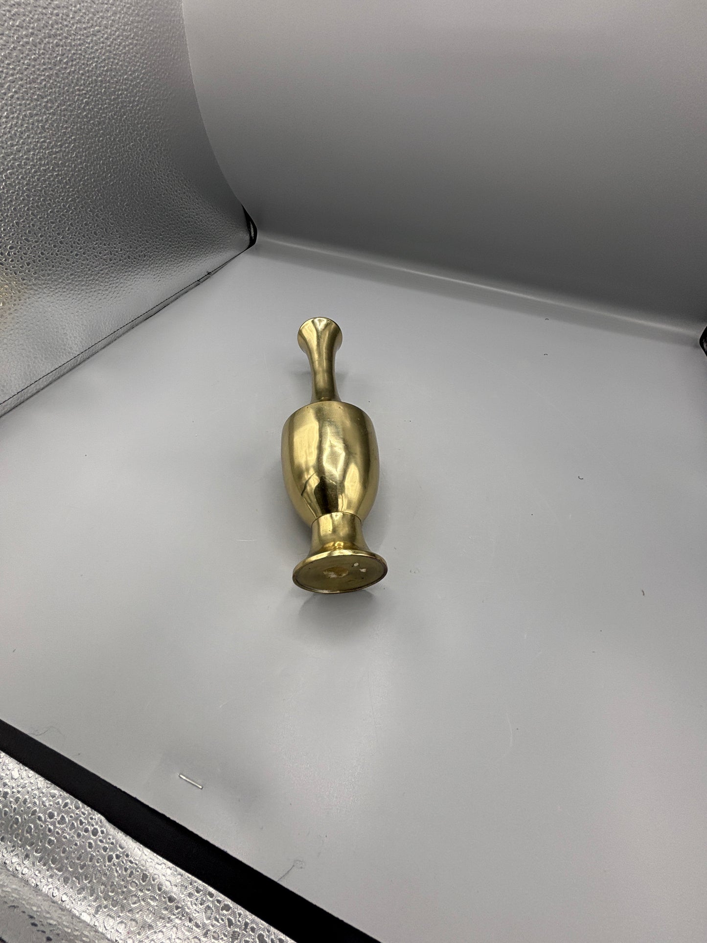 Vintage solid brass bud vase