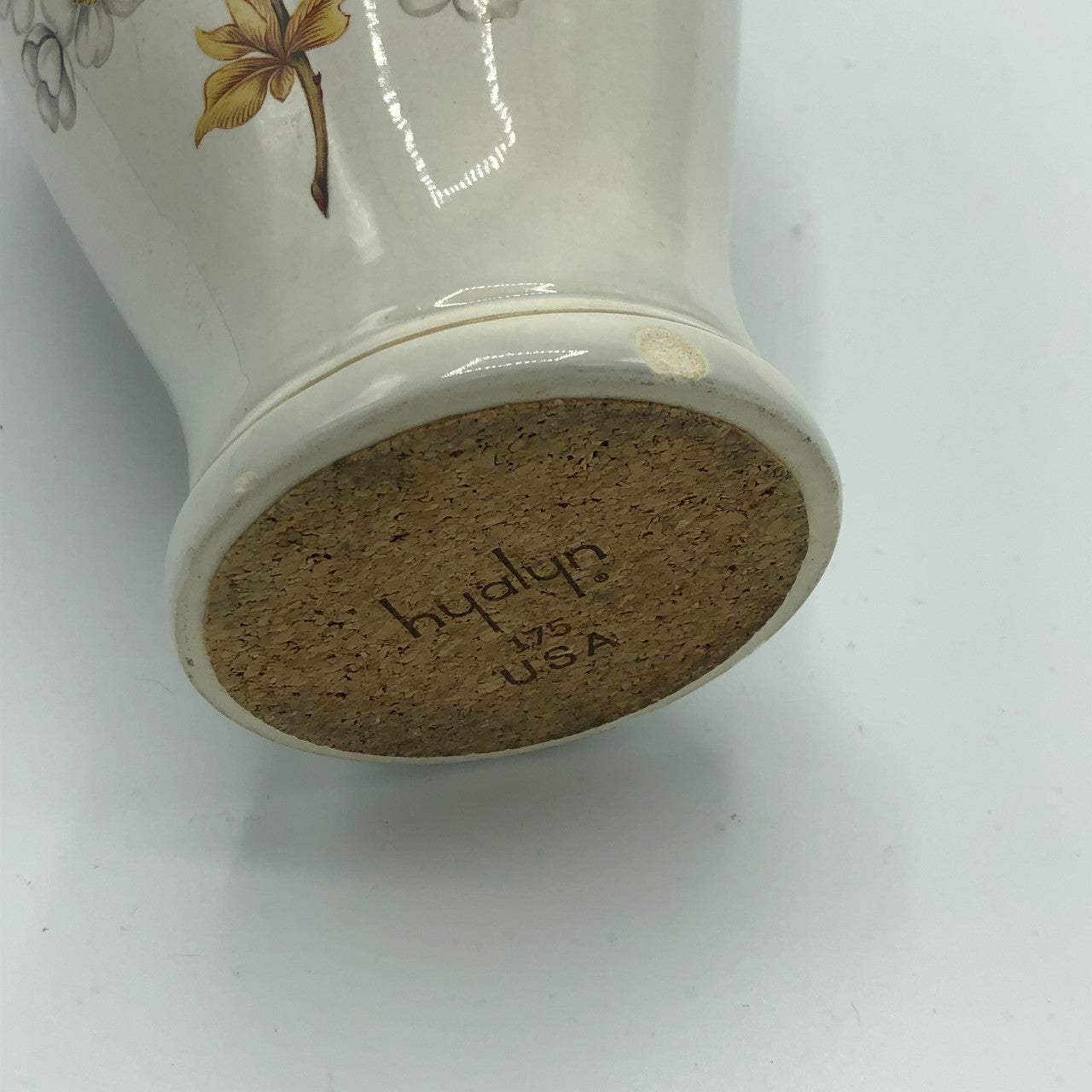 Vintage 80s Hyalyn Ceramic Dogwood floral vase