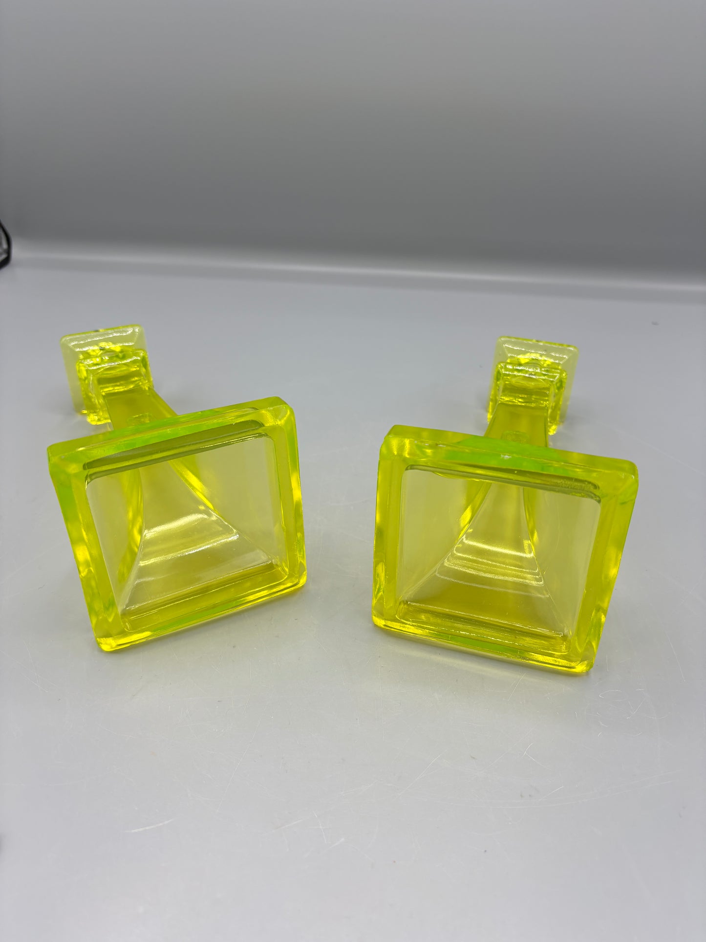 Pair of Vaseline Candlesticks