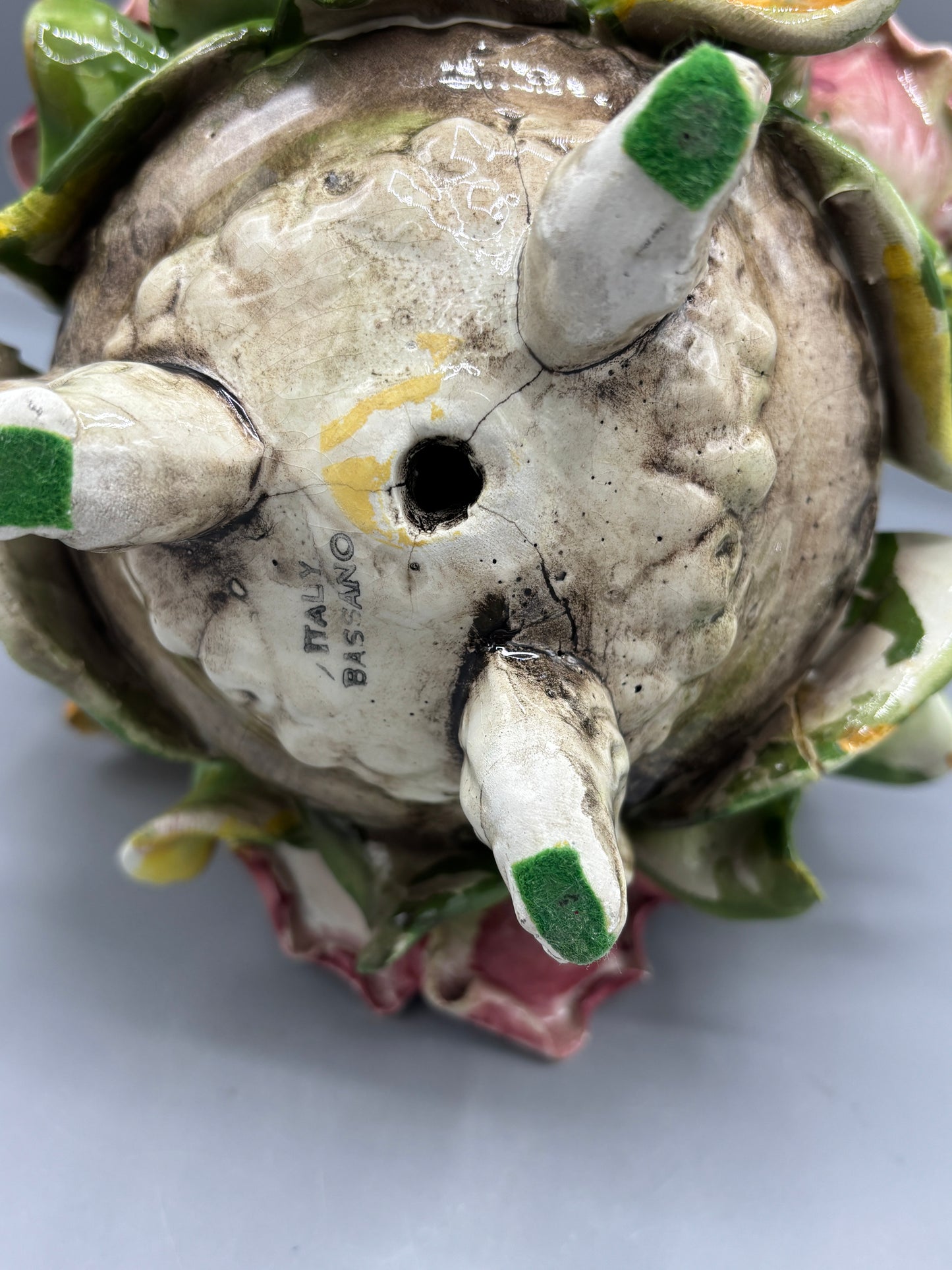 Vintage Bassano porcelain flower basket