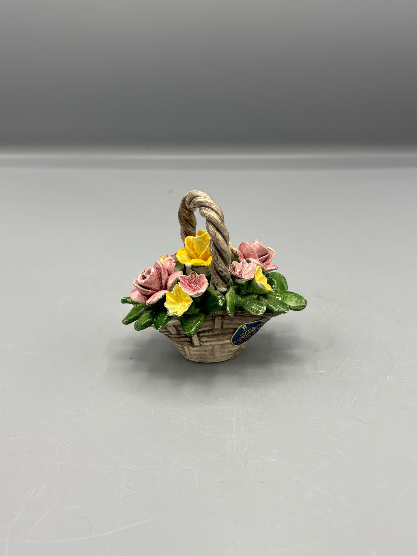 Vintage Miniature flower basket by Capodimonte