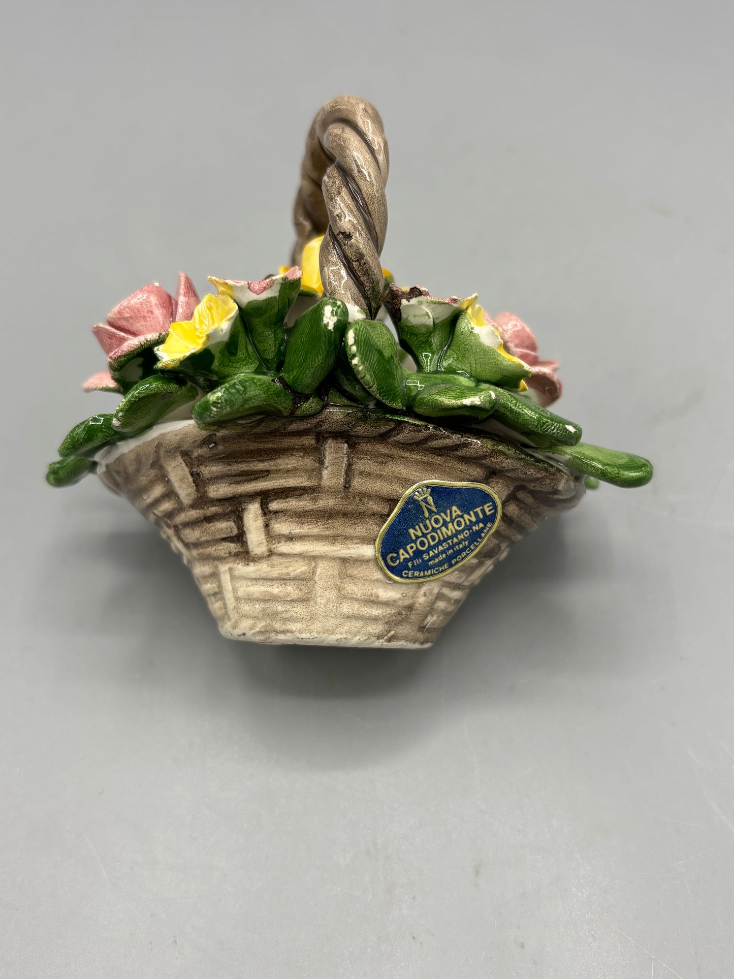 Vintage Miniature flower basket by Capodimonte