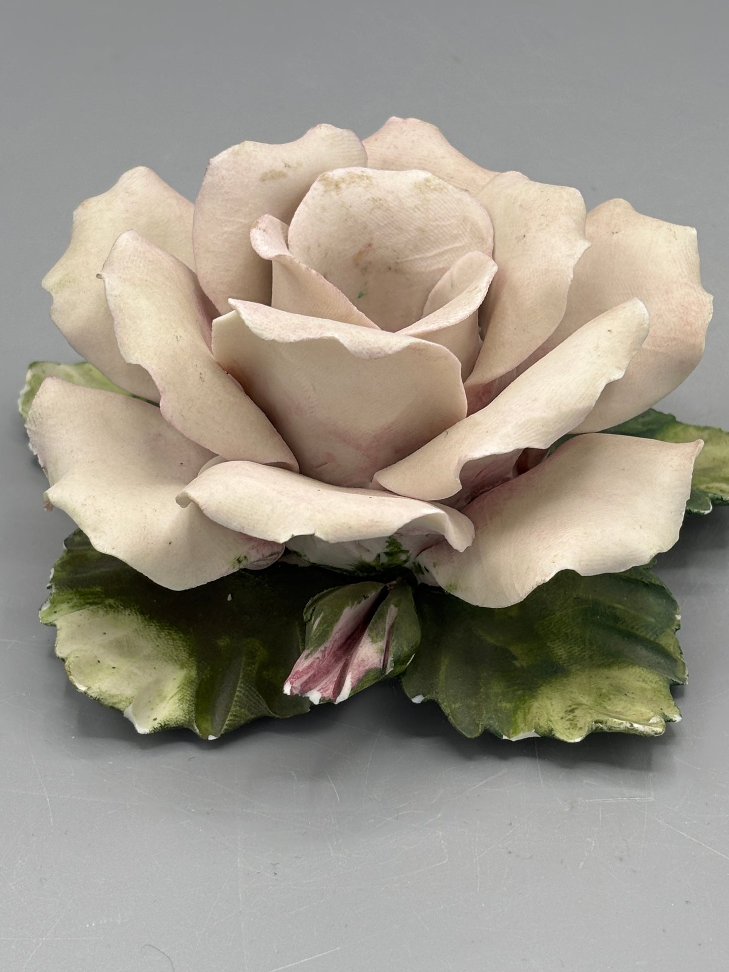 Vintage Capodimonte flower candle holder