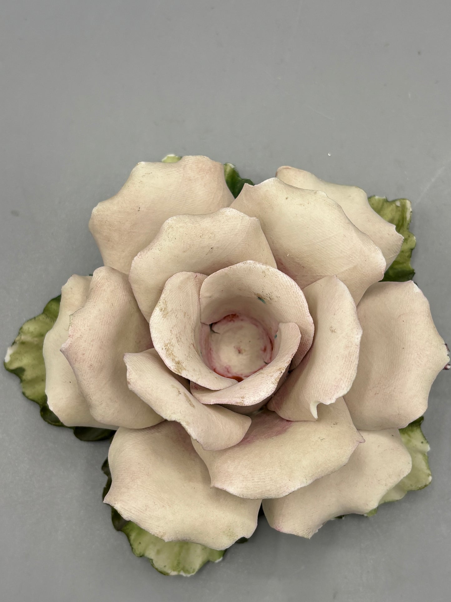 Vintage Capodimonte flower candle holder