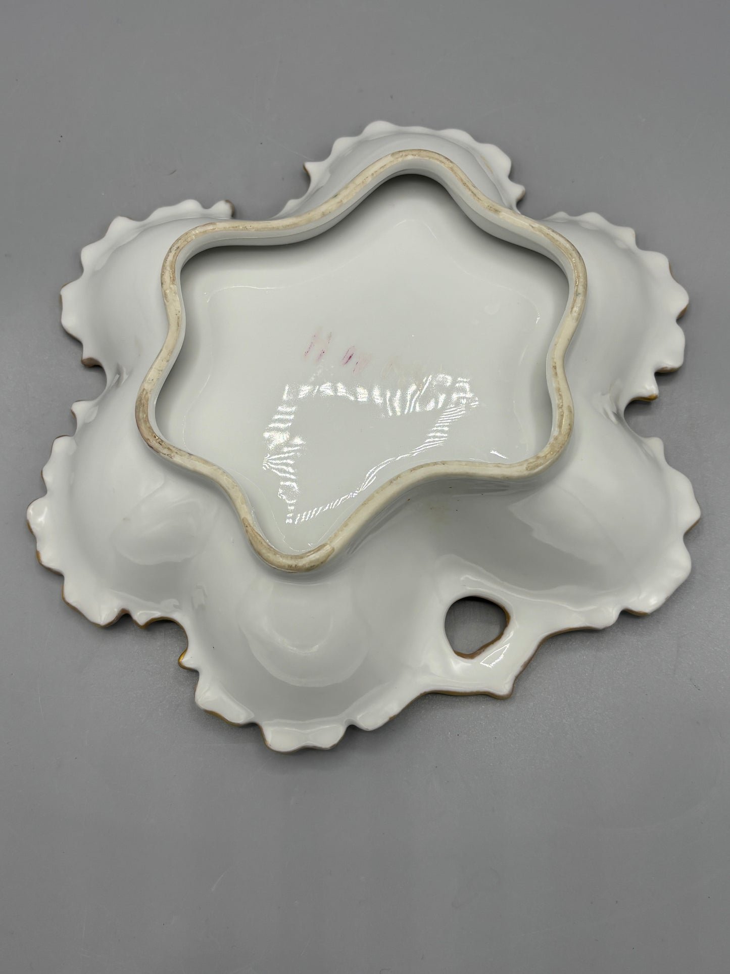 Vintage German pink Rose candy dish