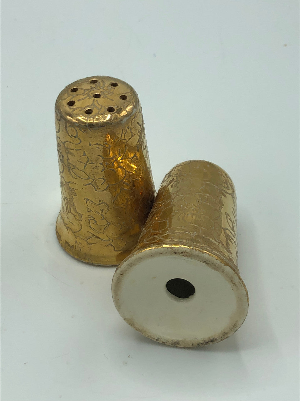 Gold matted salt & pepper shakers
