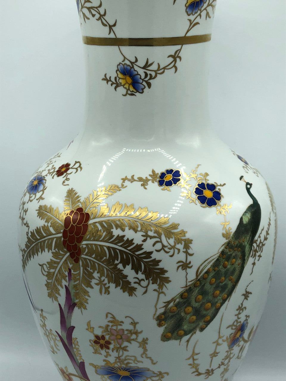 Chelsea House Large Vase with Palm Tree, Monkey, & Birds